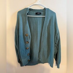 Forever 21 Dusty Teal Button-Front Womens or Mens Cardigan